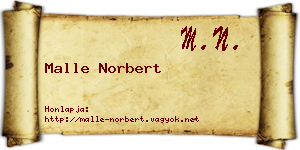 Malle Norbert névjegykártya